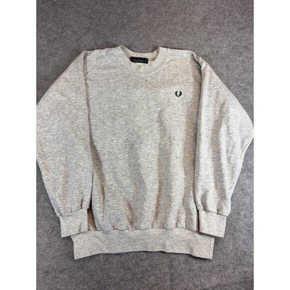 VINTAGE Fred Perry Sweatshirt Mens XL Gray Pullover Crewneck Sportswear 90s - Picture 1 of 7